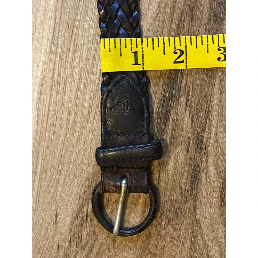 Dockers Mens Dark Brown Braided Leather Belt Full Grain Cowhide Size 38